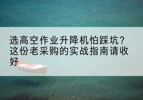 峡江高空作业升降机厂家推荐-选高空作业升降机怕踩坑？这份老采购的实战指南请收好